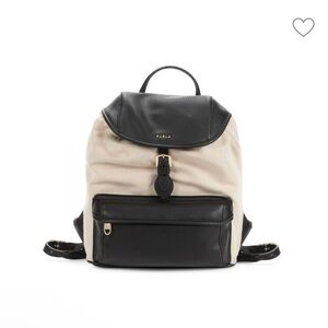 Furla Black and Cream Colorblock Backpack